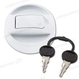 Tappo bianco Zadi con sportellino con cilindretto e chiavi