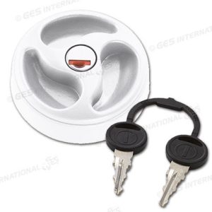 Tappo bianco 3 razze Zadi con cilindretto e chiavi