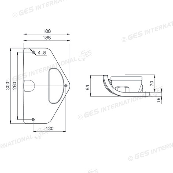 Modulo L2000 componibile triangolare destro