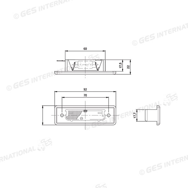 Luce targa K 570 a incasso destro