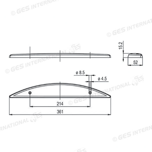 Terzo stop a LED mezzaluna rosso