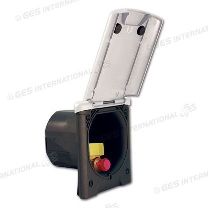 Presa bianca gas con cover bianca basculante