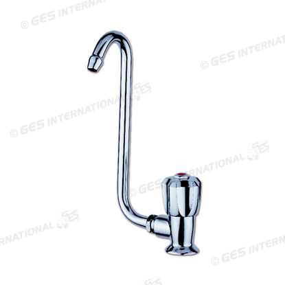 Rubinetto singolo destro CRISTAL con canna abbattibile