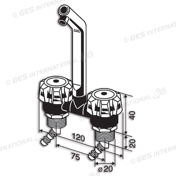 Miscelatore DE LUXE bianco per foro Ø 20 mm