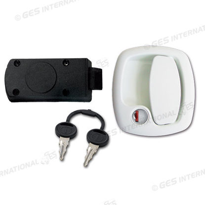 Serratura portellone bianca con cilindretto e chiave Zadi