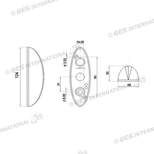 Luce d'ingombro bifacciale SPL 2010, base nera.