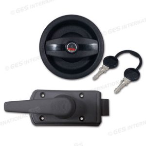 Serratura completa Europa nera con maniglia destra