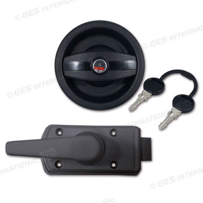 Serratura completa Europa nera con maniglia destra