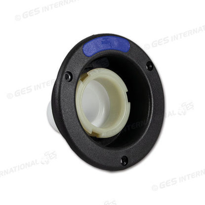 Bocchettone nero bianco Ø 40 mm con targhetta acqua blu