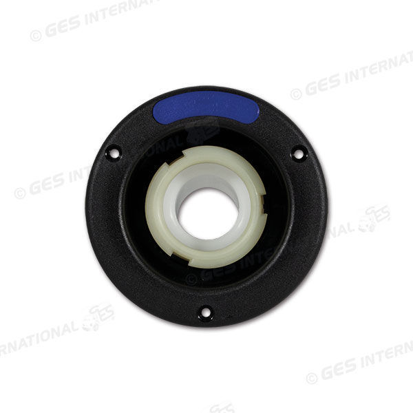 Bocchettone nero bianco Ø 40 mm con targhetta acqua blu