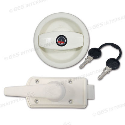 Serratura completa Europa bianca con maniglia destra bianca