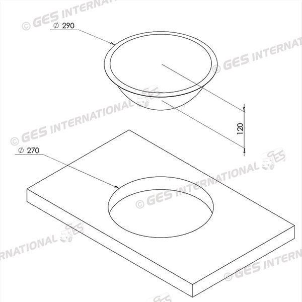 Lavello bianco tondo Ø 290 mm