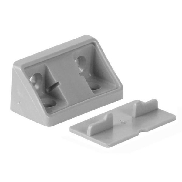 Fissamobile Angolare 4 Fori con Copriviti Grigio