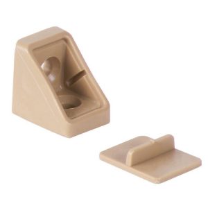 Fissamobile Angolare 2 Fori con Copriviti Avorio