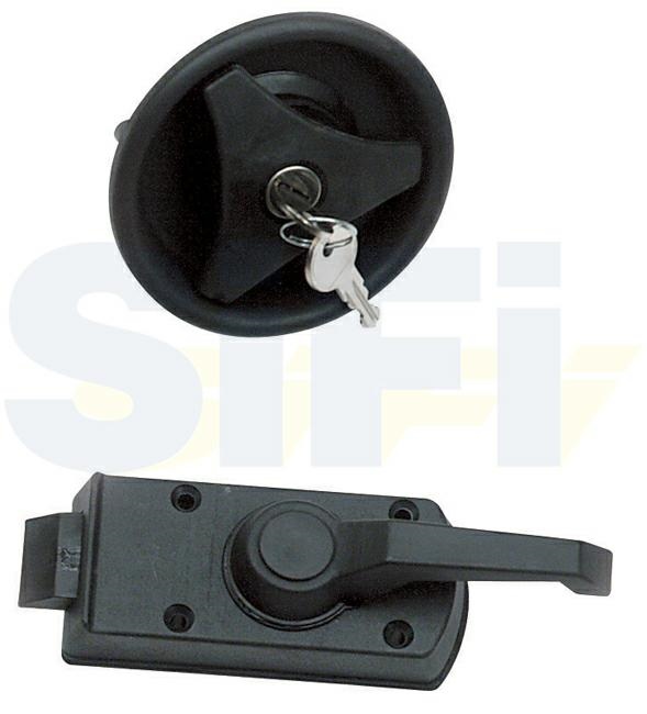 Serratura Univ.DX Nera Porta Caravan Cilindro Fisso e Chiavi