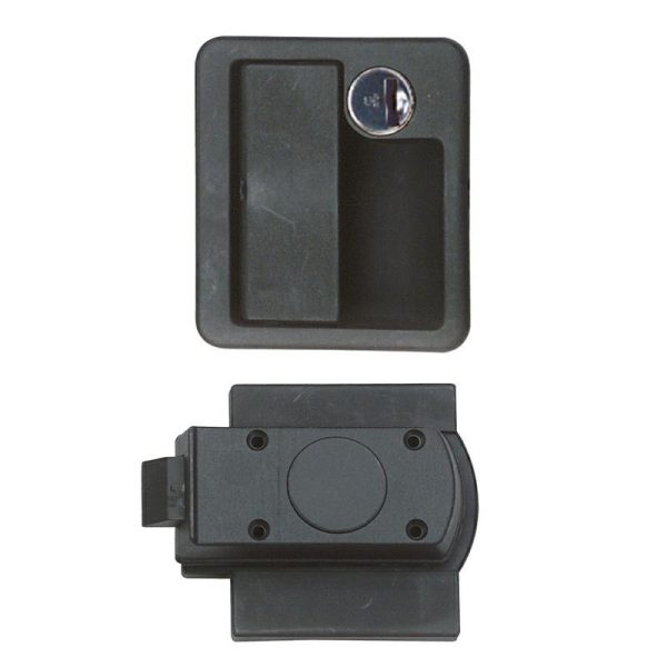 Serratura Rettangolare per Portelloni Nera