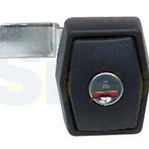 Serratura Push per Portellone Nera con Rotore e Chiavi