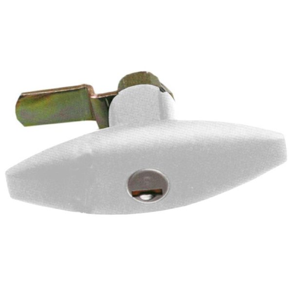 Serratura Push per Portellone Bianca con Rotore e Chiavi