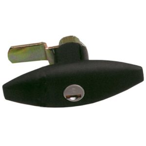 Serratura Push per Portellone Nera con Rotore e Chiavi