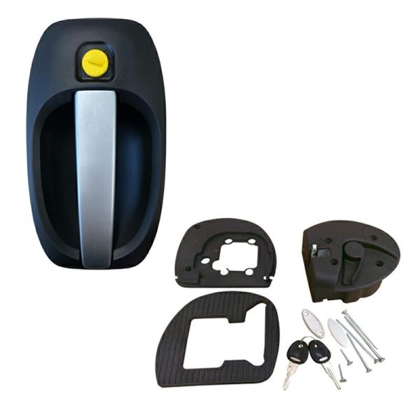 SMART - Serratura Nera/Maniglia Argento con Cilindro/Chiavi