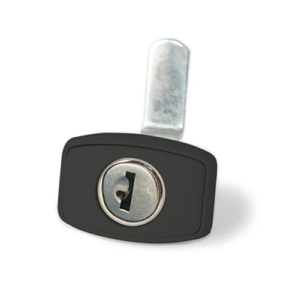 Serratura in Metallo con Cornice in Plastica Nera