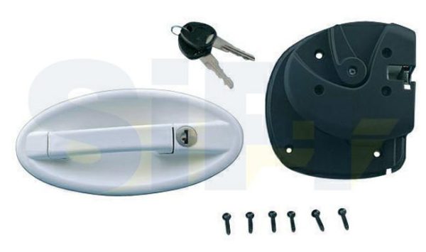 Serratura Antiscasso Ovale Bianca Porte con Rotore e Chiavi