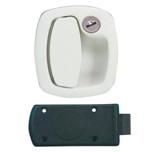 Serratura Completa per Portellone Bianca con Rotore e Chiavi