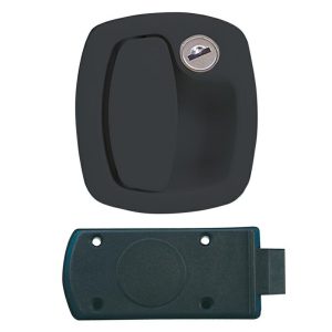 Serratura Completa per Portellone Nera con Rotore e Chiavi