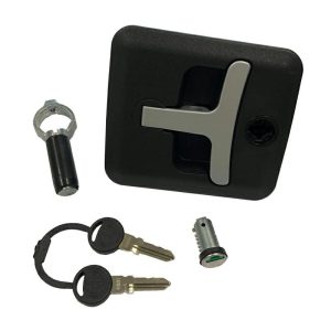 Maniglia a Compressione con Cilindro Nera per Portelloni