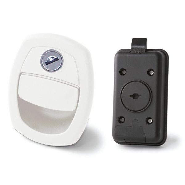 Serratura Portellone Bianca Chiusura a Scatto