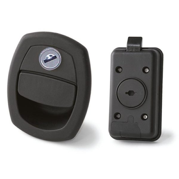 Serratura Portellone Nera Chiusura a Scatto