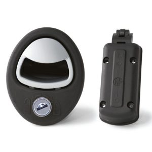 Serratura Ovale Nera Chiusura a Scatto per Portelloni