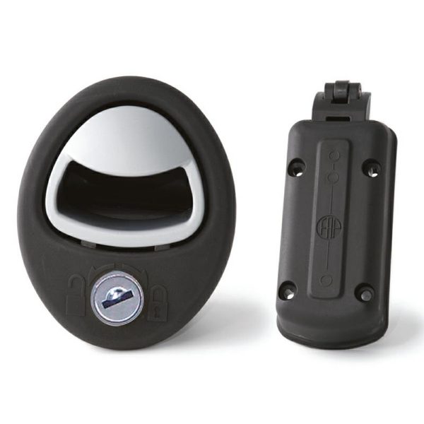 Serratura Ovale Nera Chiusura a Scatto per Portelloni