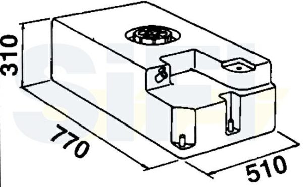 Serbatoio Acqua 110 Litri Bianco con Attacchi di Fissaggio Pompa