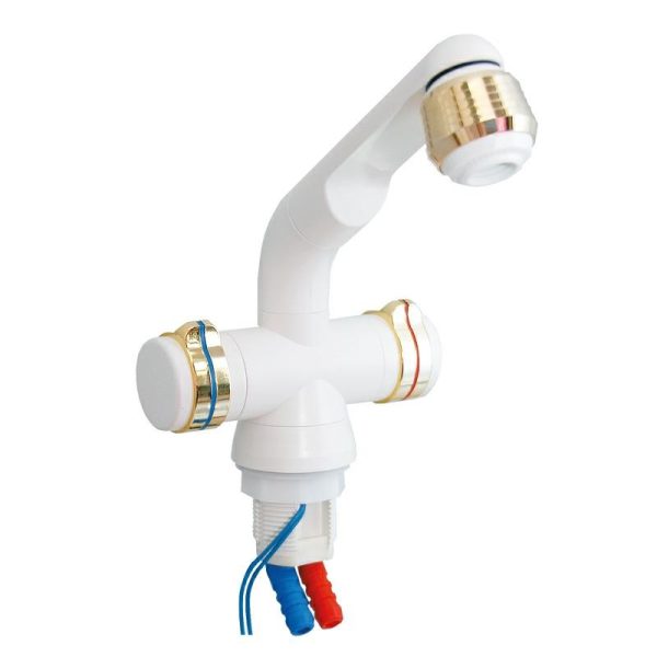 Rubinetto con Microinterruttore e Rompigetto Bianco e Oro