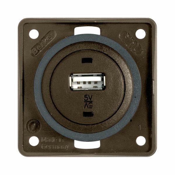 Presa Berker USB 5V 1A Marrone