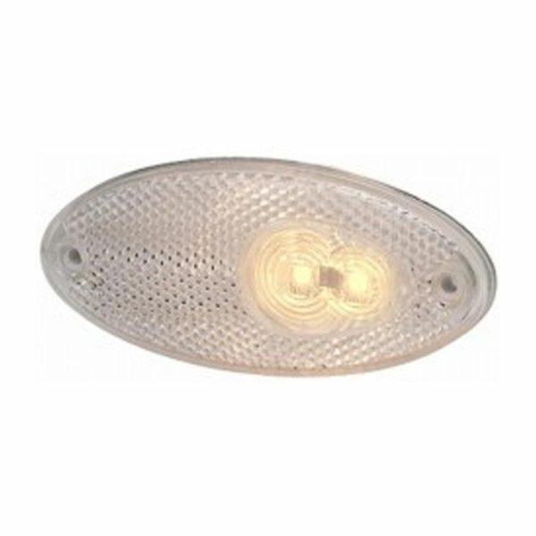 LUCEPOSIZIONE BIANCA 2 LED MONT.INCASSO ORIZZ.+CATADIOTTRO