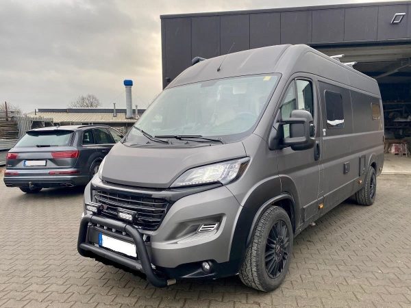 Bull bar - BULL BAR Ø60 C/TRAV E OMOLOGAZIONE (CE) per FIAT Ducato Maxi Camper NERO OPACO