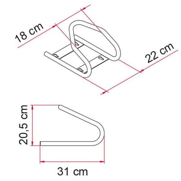 Bloccaruota Fiamma Moto Wheel Chock Rear