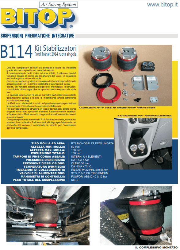 Sospensioni BITOP per Ford Transit dal 2014