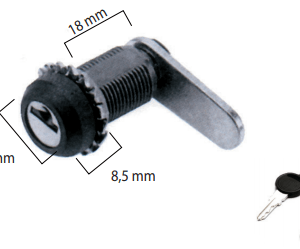 Serratura in Plastica Movimento 90° con Rotore e Chiavi