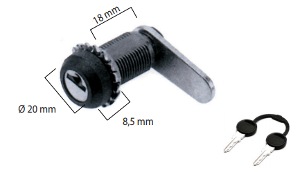 Serratura in Plastica Movimento 90° con Rotore e Chiavi