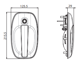 PROTEK-Serratura Bianca per Porte con Parte Int. Pro Tek