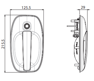 SMART - Serratura nera/Maniglia Nera con Cilindri/Chiavi