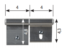 Kit Cerniera C12 48x40 + 43x40 Anodizzata Argento Dx+Sx