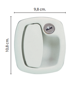 Serratura Completa per Portellone Bianca con Rotore e Chiavi