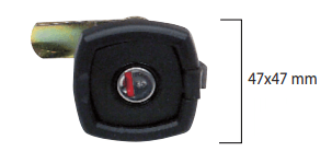 Serratura Quadrata per Portelloni Nera con Rotore e Chiavi