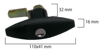 Serratura Push per Portellone Nera con Rotore e Chiavi