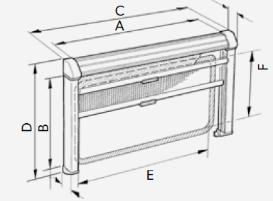 Oscurante per Camper Dometic Rastrollo Grigio 3000 960x710 mm