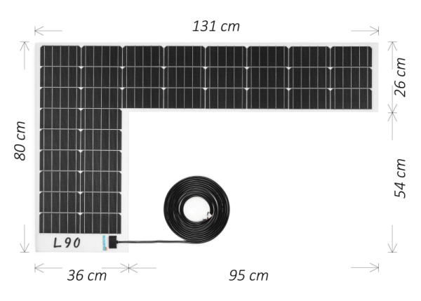 Pannello Solare E-Van 90W Sagomato a L Moscatelli